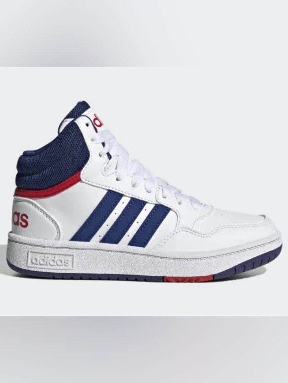 4 adidas Kids White, Navy & Red High-Top Sneakers BRAND NEW WITHOUT BOX